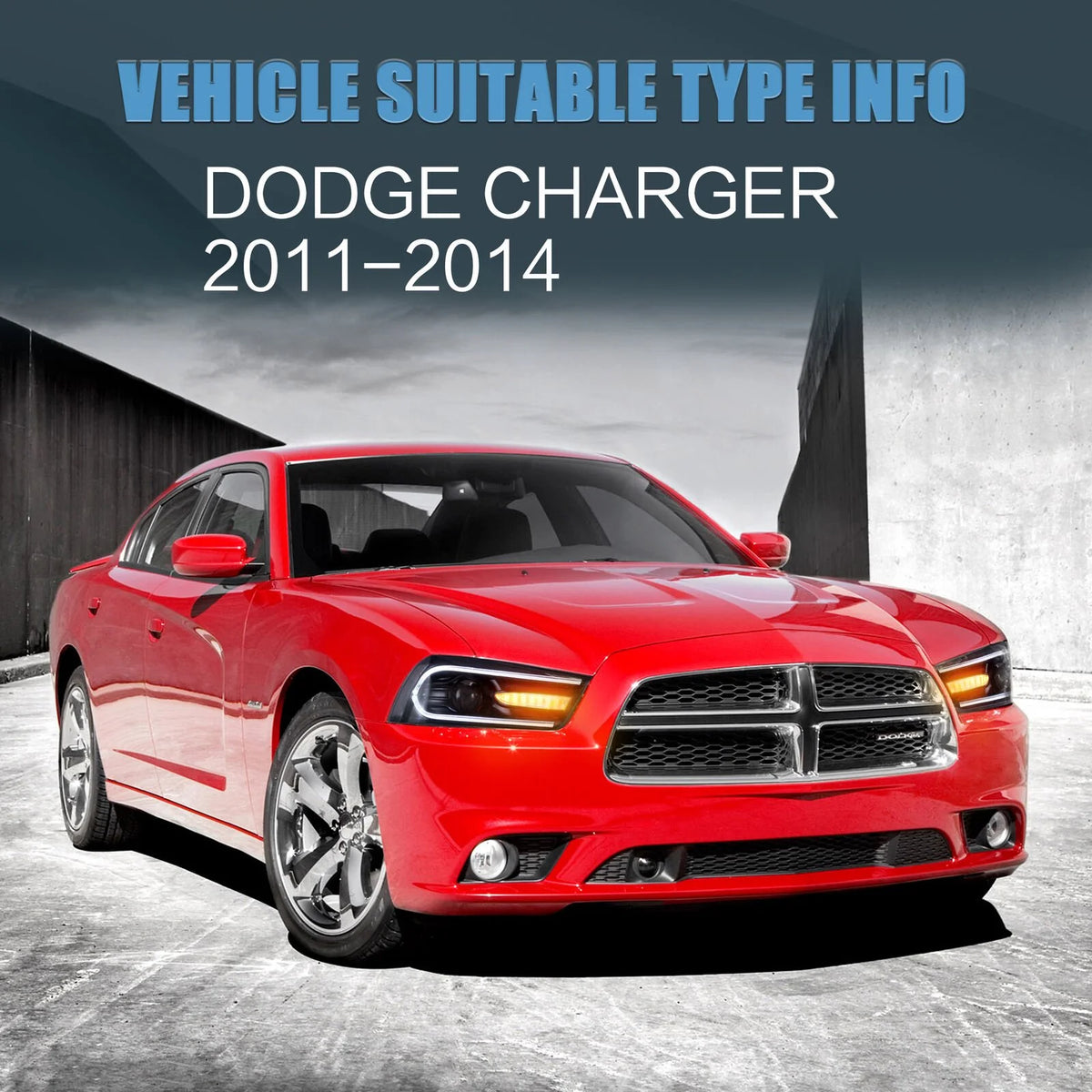 VLAND for Dodge Charger 2011 2012 2013 2014 Dual Beam Projector Headlights Replacement Assembly