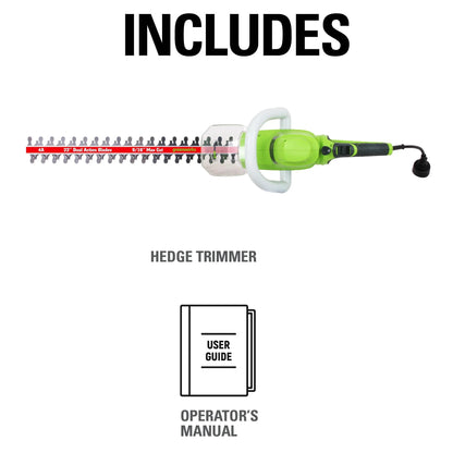 Greenworks 4 Amp 22-inch Corded Electric Hedge Trimmer, 22122