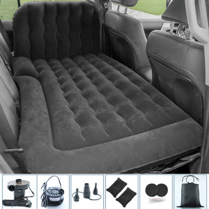 Auto Car Air Mattress Travel Bed PVC Flocking Inflatable Camping Bed with 2 Pillows
