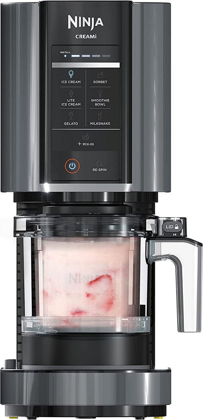 Ninja CREAMi, Ice Cream Maker, Ice Cream, Gelato, Sorbet,Milkshakes, Mix-ins, Smoothie Bowls & More, 7-in-1, Ice Cream Pints, Pint lid, Healthy Ice Cream, Compact, Perfect for Kids, Black, NC299AMZ