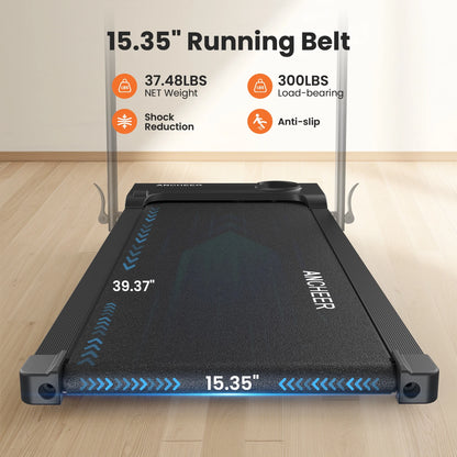 ANCHEER Portable Folding Walking Pad 300lb, 7.5 MPH Under Desk Treadmill with Remote Control & LED Display,2 in 1 Walking Pad Treadmill for Home/Office/Exercise(Pink)