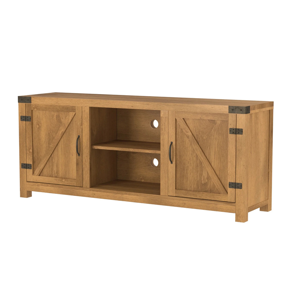 Walker Edison Modern Farmhouse Barn Door TV Stand for TVs up to 65", Grey Wash