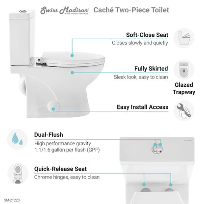 Cache Two-Piece Elongated Toilet Dual-Flush 1.1/1.6 gpf