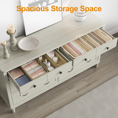 May Color Large White 3 Drawer Dresser Set of 2 with Fluted Panel, Modern Chest of Drawers with Silent Slide Drawers, Wood Accent Nightstand with Storage for Bedroom Living Room, Hallway
