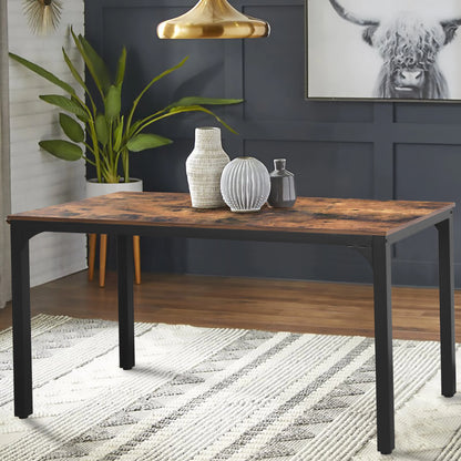 VEIKOUS 47'' Industrial Dining Table Desk w/Adjustable Footpad&Metal Frame for Kitchen,Dining Room