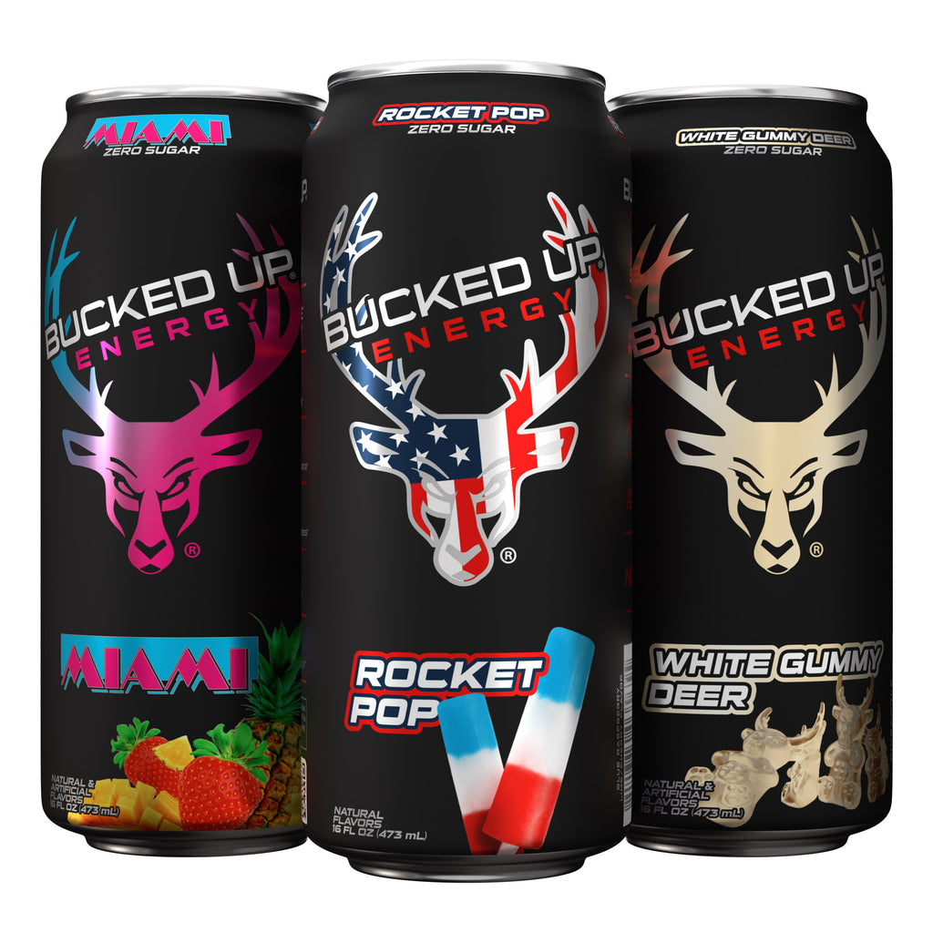 Bucked Up Energy Drink, Variety Pack, 16 oz, 15-count