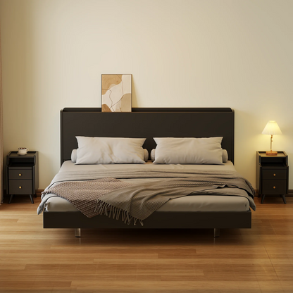 Small Nightstand,Solid Wood Nightstand with Drawers, Walnut Bedside Table for Bedroom