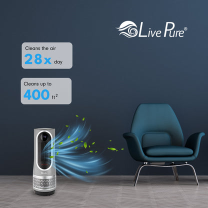 LivePure 3 in 1 Clean Heat Air Purifier/Fan & Heater. Denim Blue