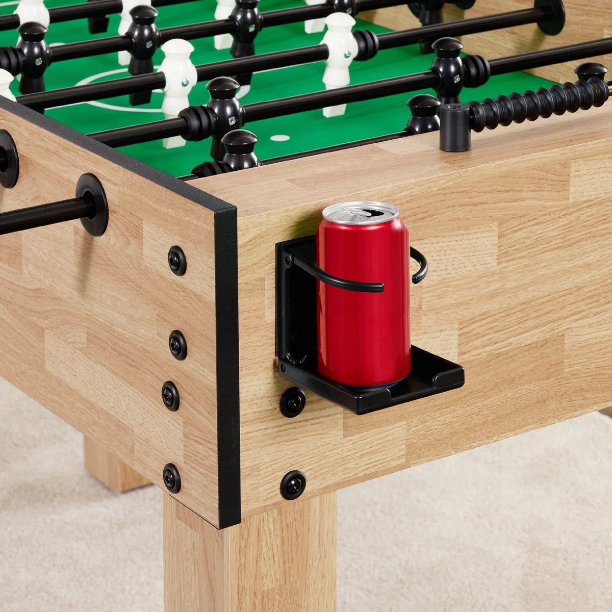 Best Choice Products Large 54in Full-Size Foosball Table for Home, Game Room w/ 2 Balls, 2 Cup Holders - Natural