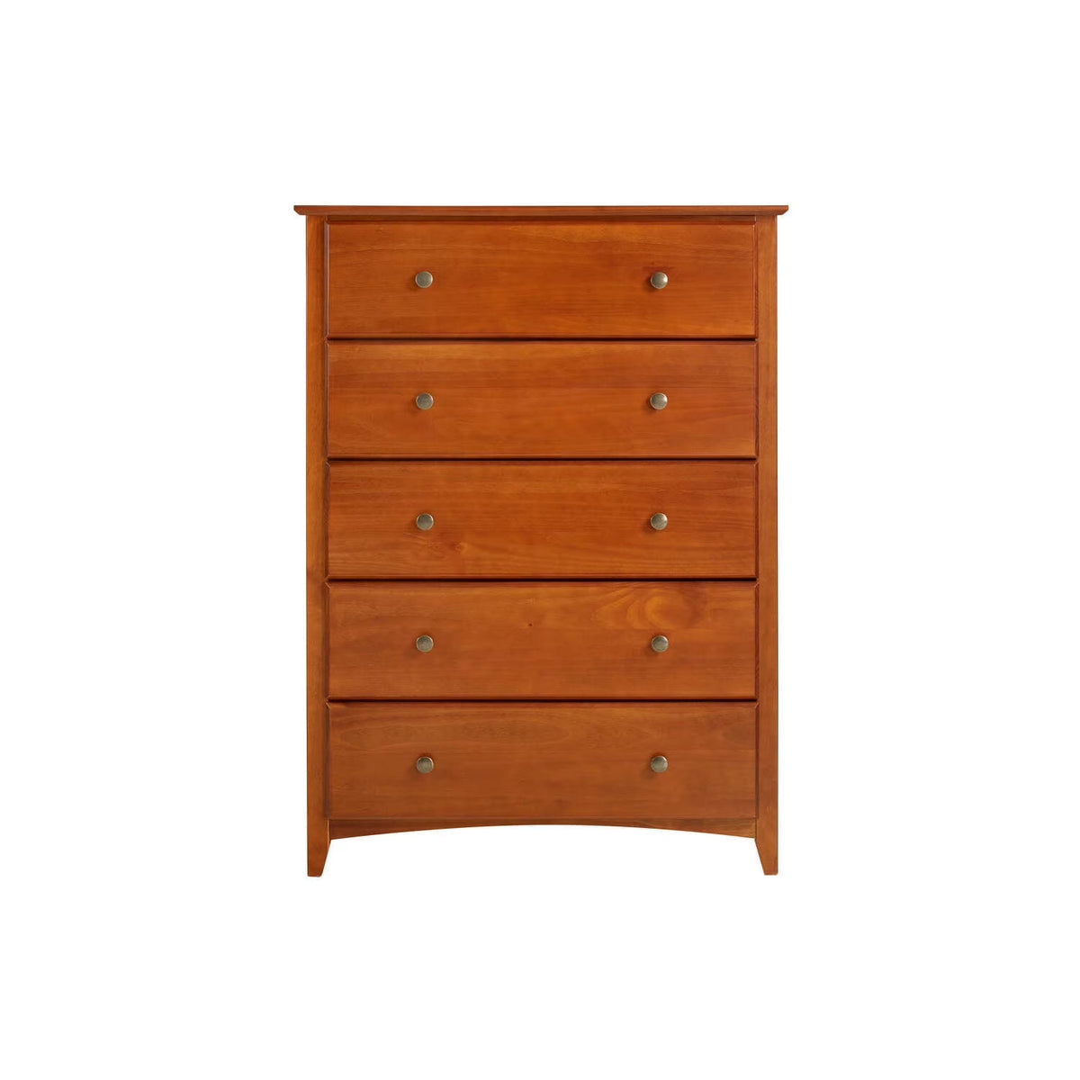 Camaflexi Shaker Style 5 Drawer Dresser, Wood Chest Bedroom Dresser, Cherry Finish