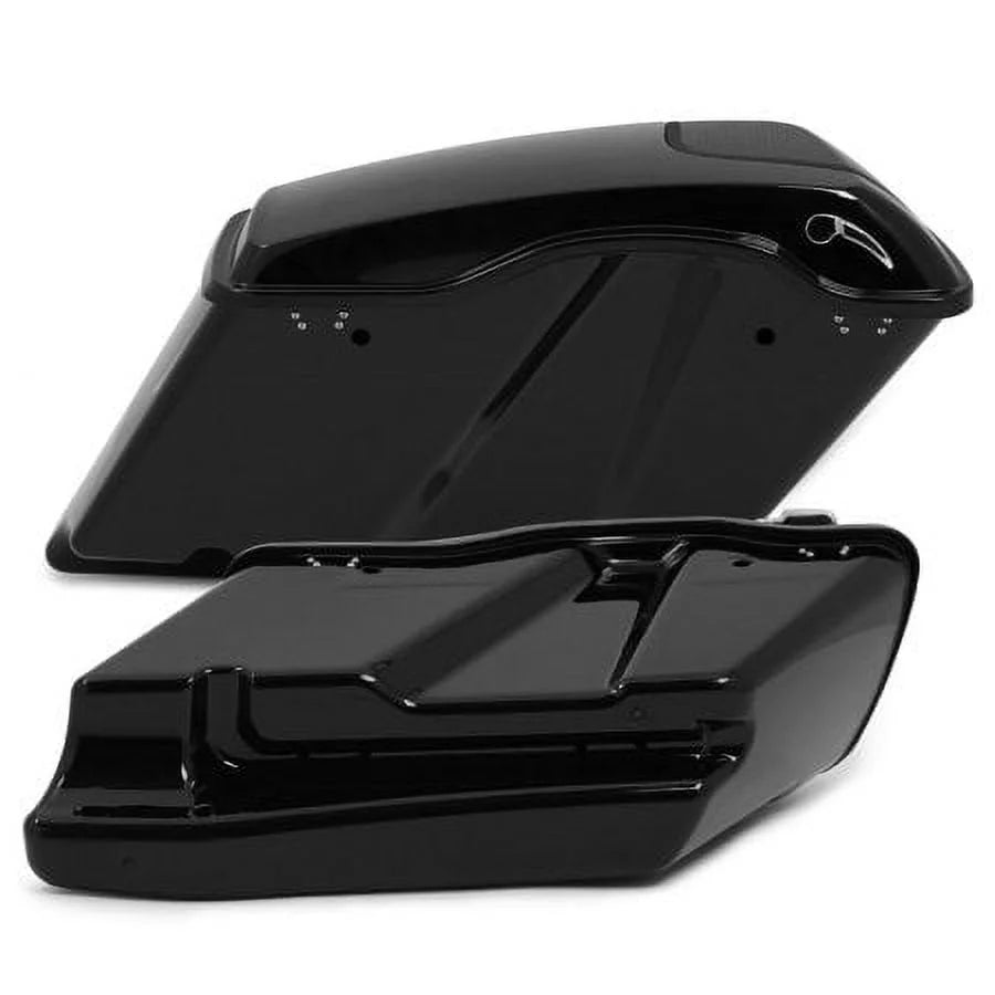 Kojem Hard Saddle Bags for 1993 - 2013 Harley Road King Glide Vivid Black Lockable Saddlebags