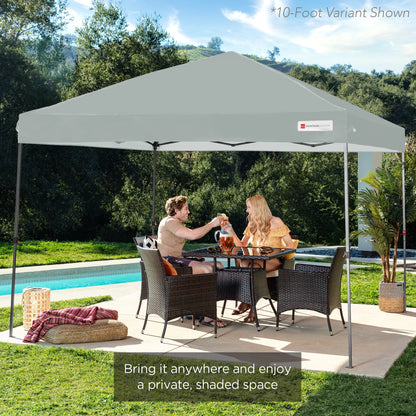 Best Choice Products 12x12ft Easy Setup Pop Up Canopy w/ 1-Button Setup, Wheeled Case, 4 Weight Bags - Navy Blue