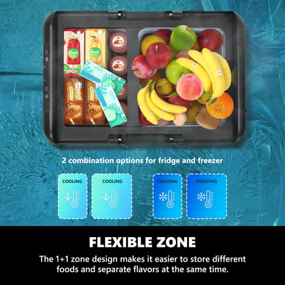 Simzlife 12 Volt Refrigerator, 19QT(18L) Portable Car Refrigerator, -4℉~68℉, 12/24V DC & 110-240V AC, Mini Fridge for RV Camping, Travel, Truck, Home, Black