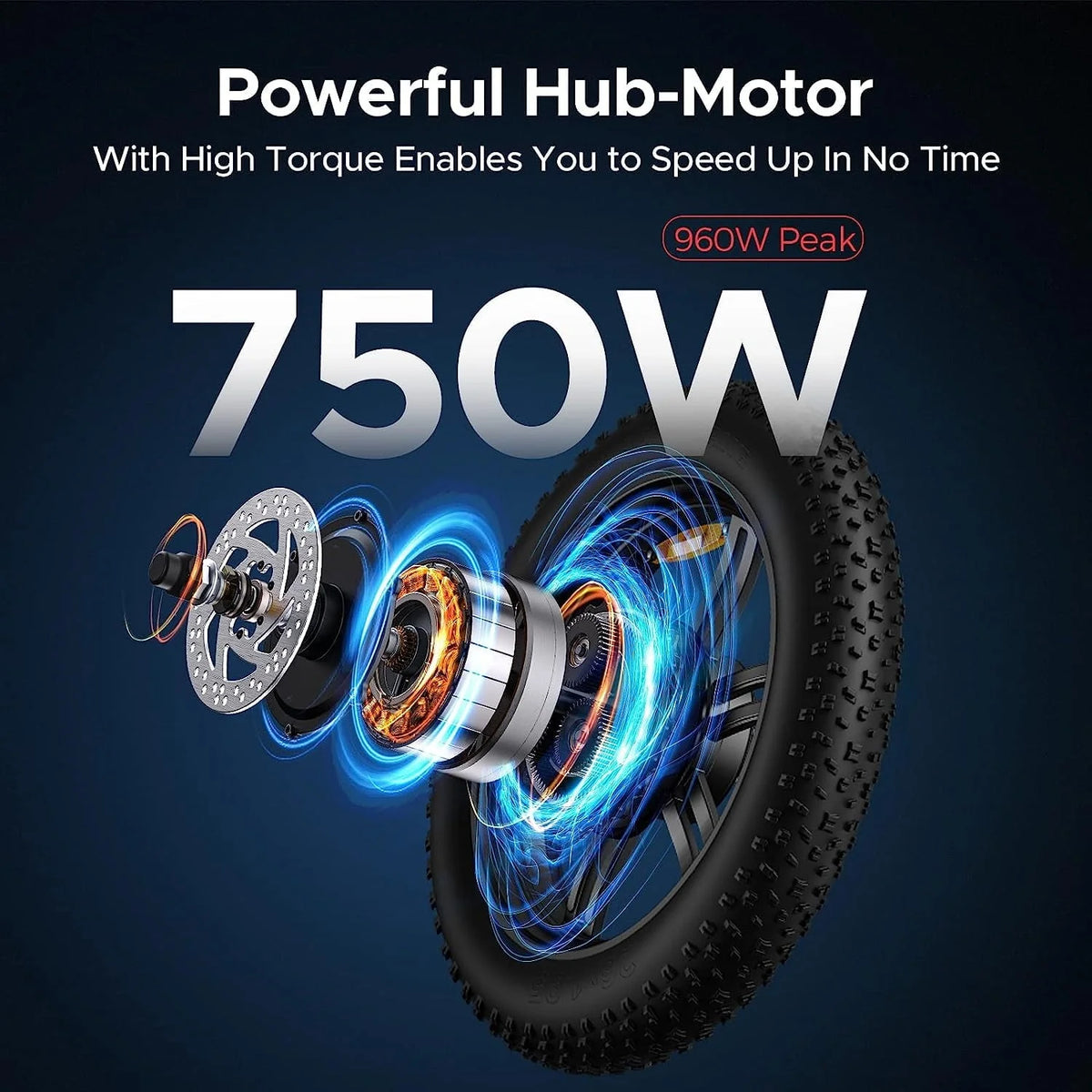 Engwe L20 Electric Bike for Adults,750W Motor 19.9MPH Fat Tire Mountain Bike with 48V 13AH Battery