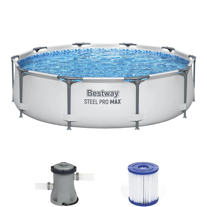 Open Box Bestway 10' x 30" Steel Frame Above Ground Swimming Pool Set (2 Pack)