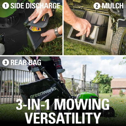 Greenworks 40V 20-inch Brushless Walk-Behind Push Lawn Mower W/40 Ah Battery and Quick Charger, 2516302