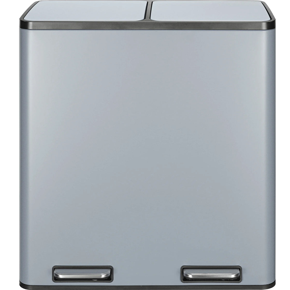 LAZY BUDDY Dual Garbage Can, Stainless Steel 16 Gallon Step Kitchen Trash Can with Soft-Close Lid, Double Compartment Garbage Recycling Bin