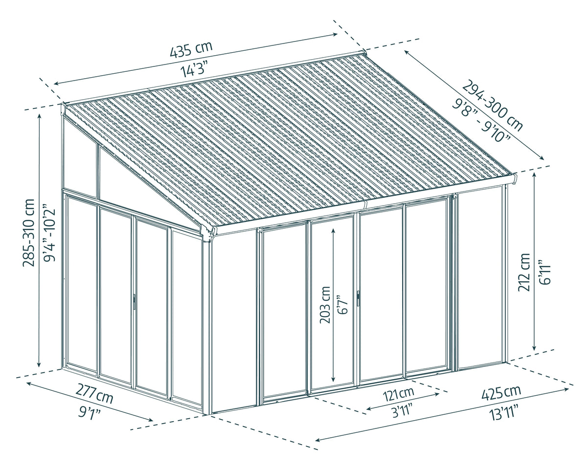 Palram - Canopia SanRemo 10' x 14' Patio Enclosure - Gray/Clear