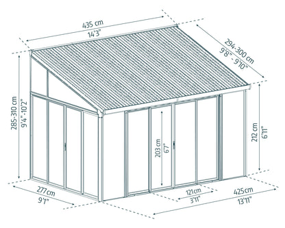 Palram - Canopia SanRemo 10' x 14' Patio Enclosure - Gray/Clear
