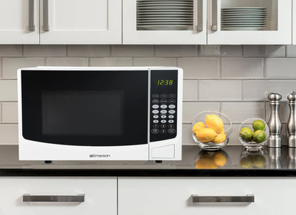 Emerson 0.9 Cu. Ft. 900 Watt, White Microwave Oven with Touch Control, MW9255W
