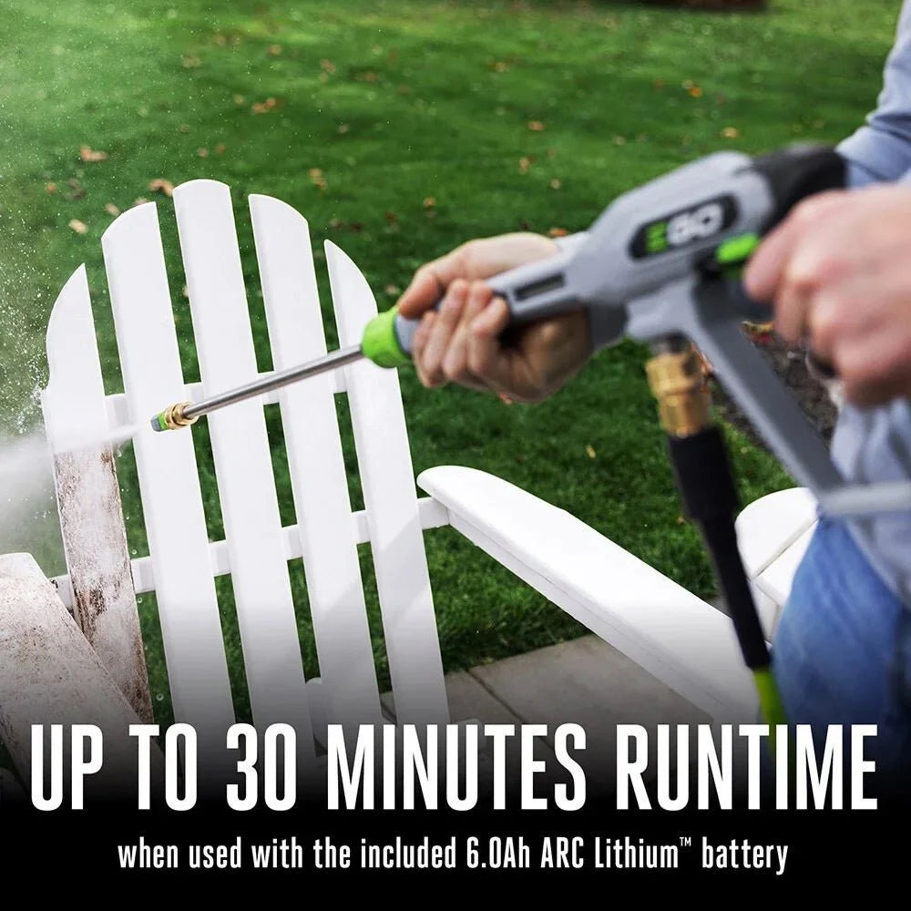 Ego Power+ 2100 Psi 1.2 Gpm Battery Powered Cold Water Pressure Washer With 4 Spray Nozzles Bare Tool