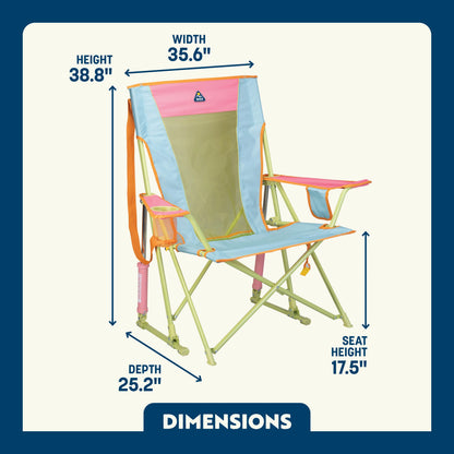 GCI Outdoor Comfort Pro Rocker Foldable Rocking Camp Chair, Blush