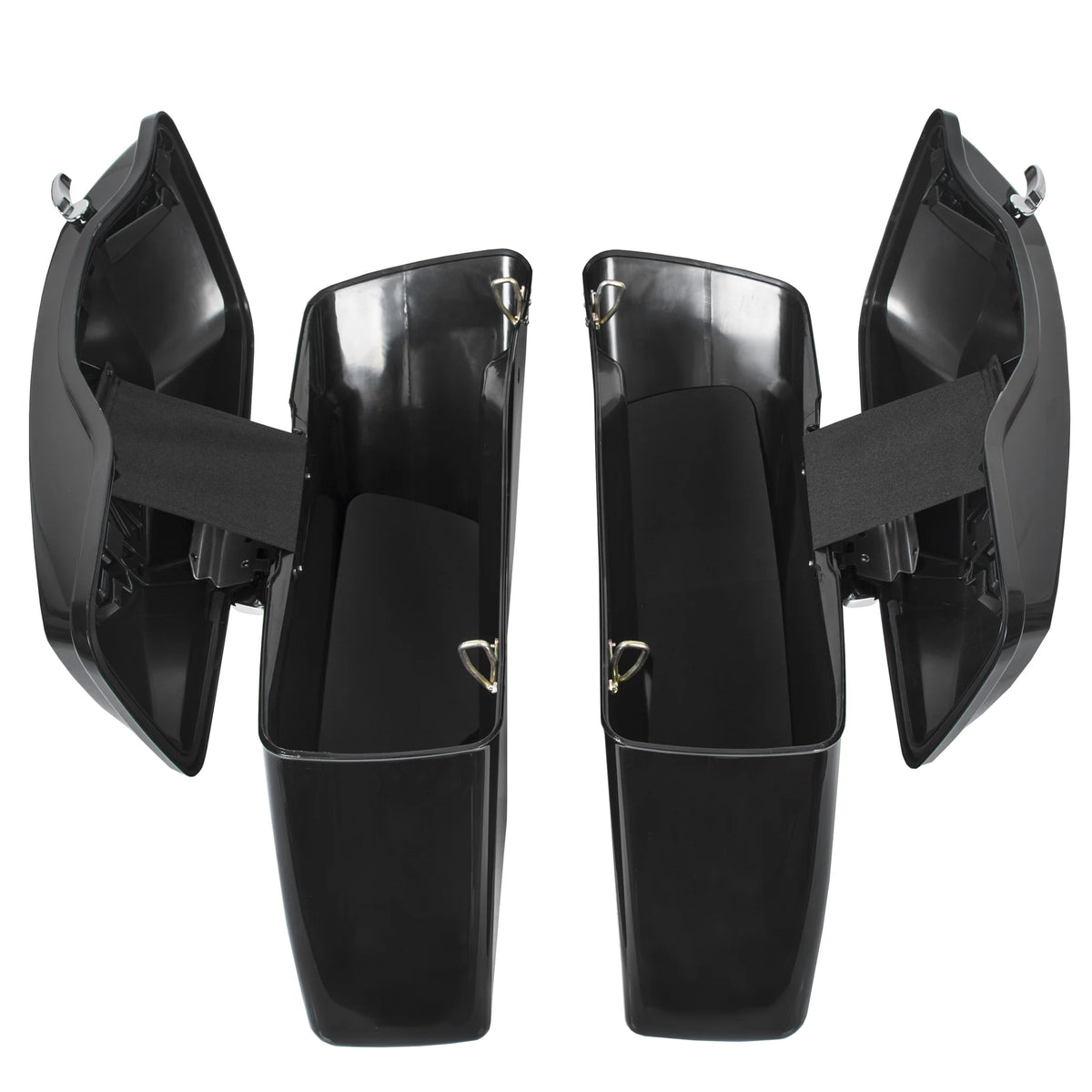 Kojem Hard Saddle Bags for 1993 - 2013 Harley Road King Glide Vivid Black Lockable Saddlebags