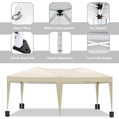 10'x20' Pop Up Canopy Tent with 6 Removable Sidewalls & Portable Rolling Bag �?Waterproof UPF 50+ Shade for Parties, Beach, Weddings & Camping