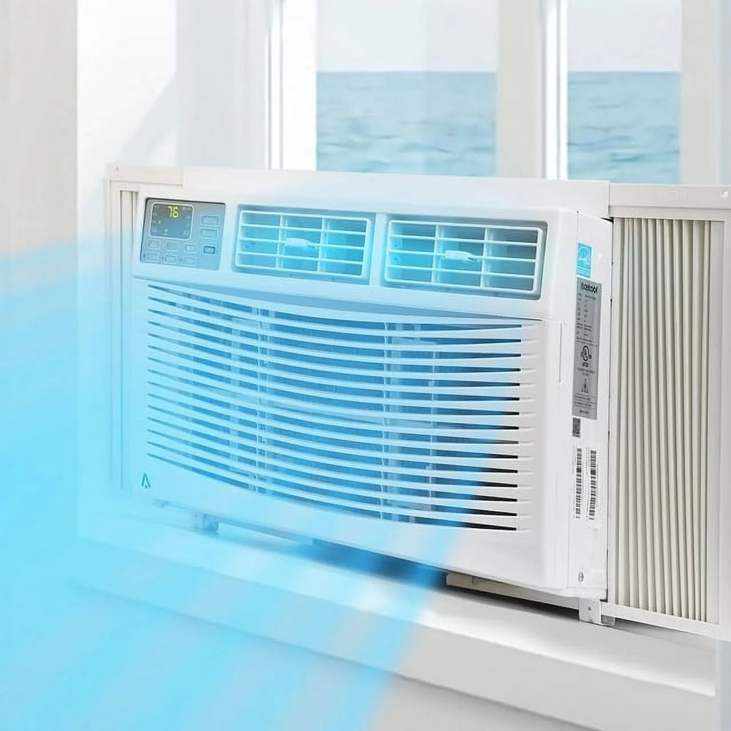 Air Conditioner, 8000 BTU Turbo Fast Cooling AC Unit Remote/App Control, Flexible Window Opening(T Design Install Kit), 24H Timer, Washable Filter,White