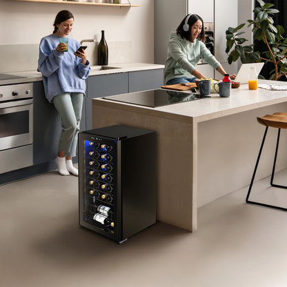 Yeego Wine Refrigerator Cooler, 34 Bottle Small Wine Fridge, Mini Freestanding Wine Cellars for Home, Office
