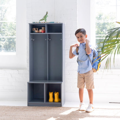 Little Partners Locker Cabinet Cubby Organizer, Learn 'N Store Wooden Classroom Cubbies Compartment Lockers for Storage of Toddlers and Kids Coats, Equipment, Backpacks - Espresso