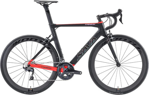 SAVADECK Carbon Road Bike,HERD6.0 T800 Carbon Fiber 700C Road Bicycle with Shimano 105 22 Speed Groupset Ultra-Light Carbon Wheelset Seatpost Fork Bicycle(Black Red 47cm)