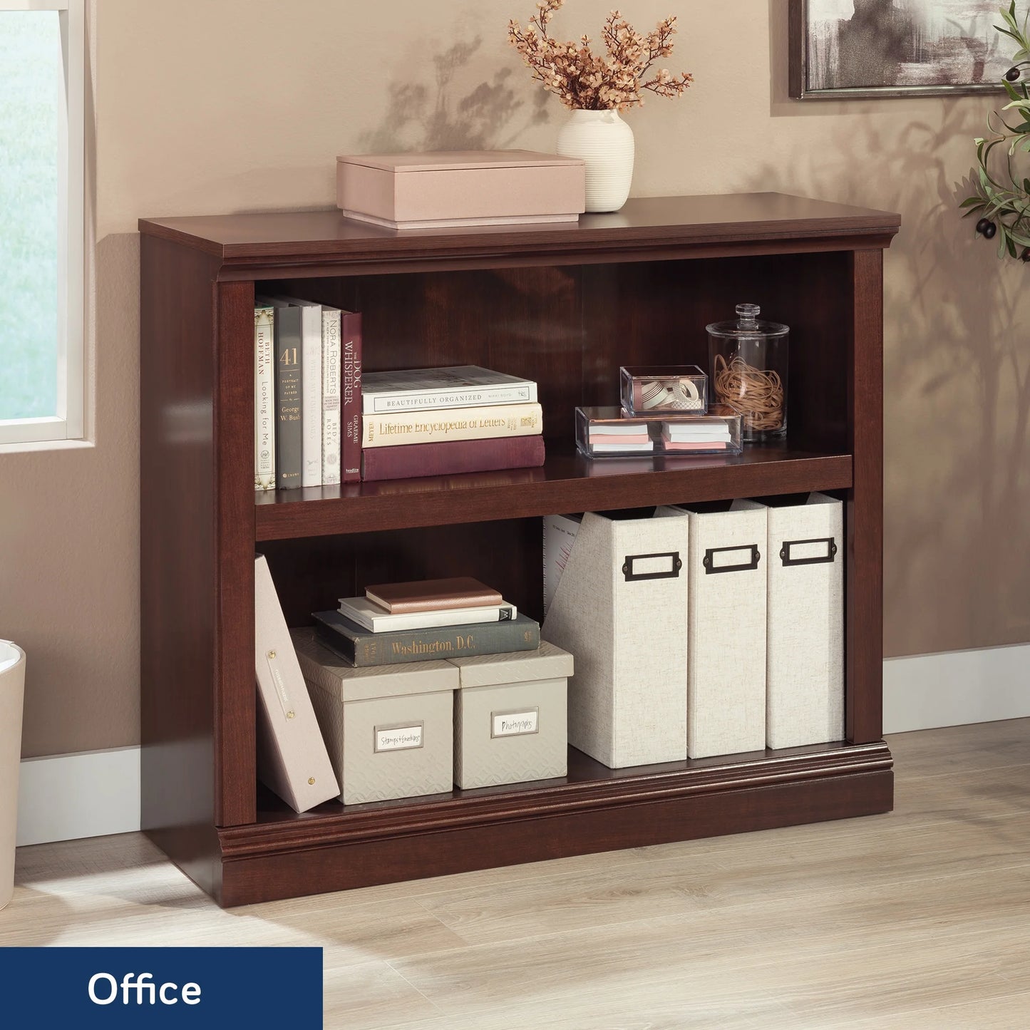 Sauder Select 2 Shelf Bookcase, Washington Cherry Finish