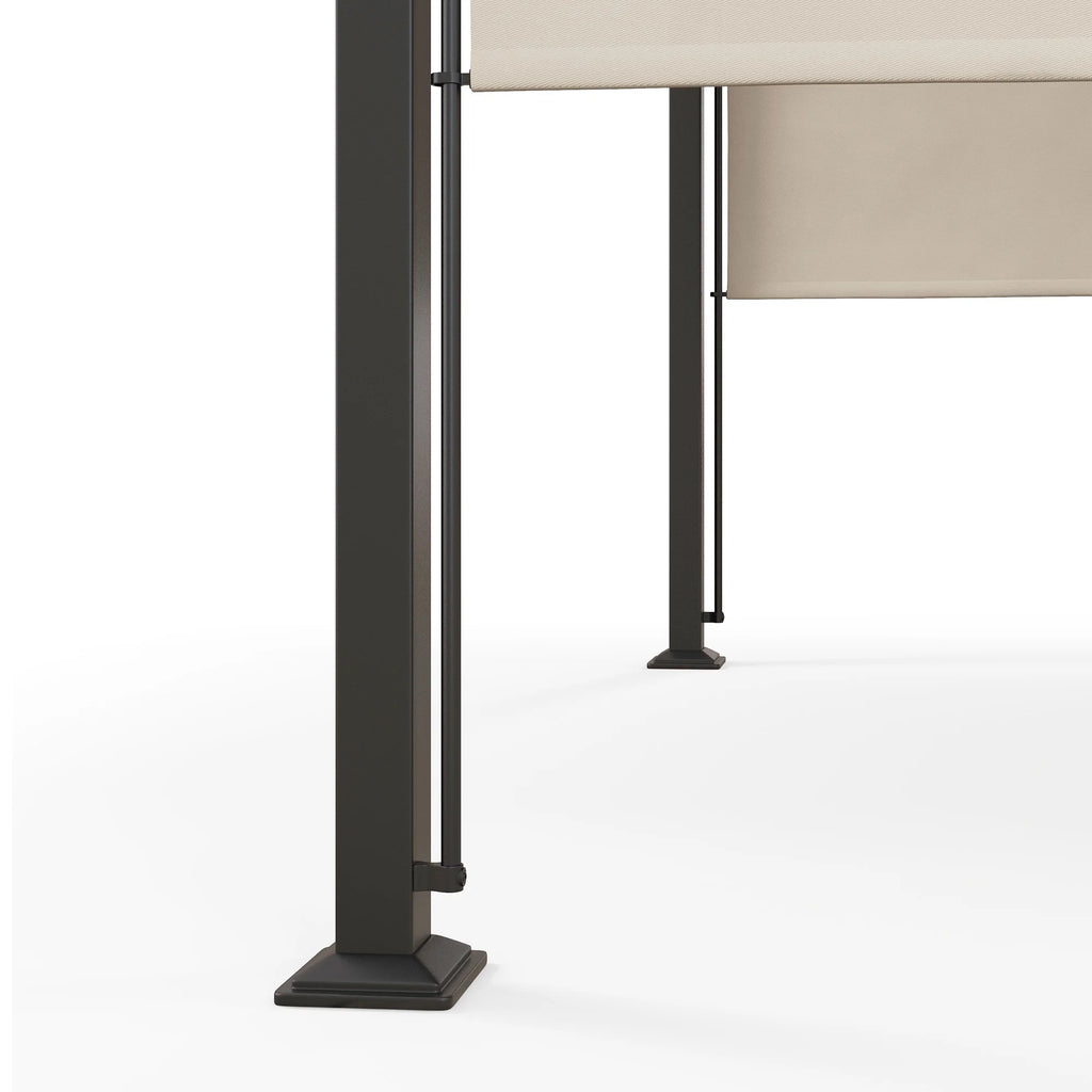 Outsunny 10' x 10' Steel Patio Pergola with Canopy Beige
