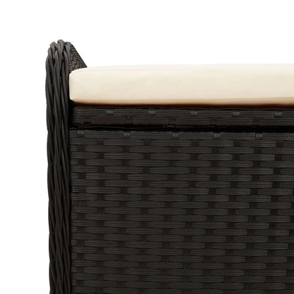 vidaXL Storage Bench with Cushion Outdoor Garden Seat Furniture Poly Rattan
