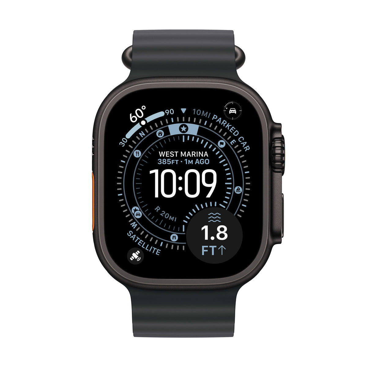 Apple Watch Ultra 3 (GPS + Cellular) 49mm Black Titanium Case with 5G and Satellite Communications (Size M/L)