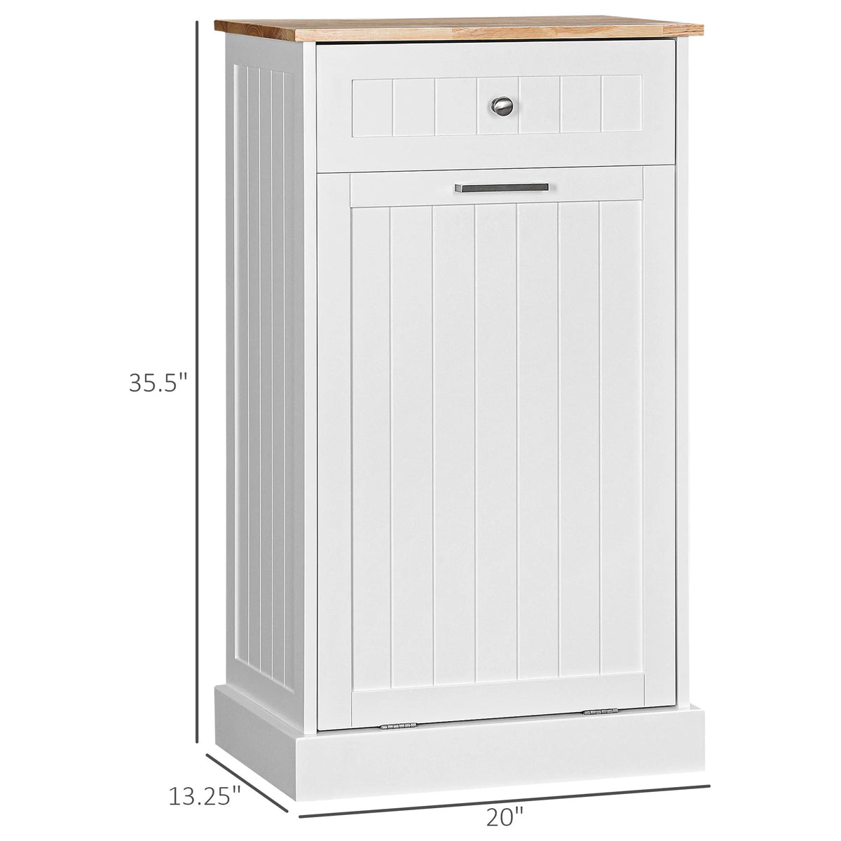 HOMCOM Kitchen Tilt Out Trash Bin Cabinet, Free Standing Recycling Cabinet