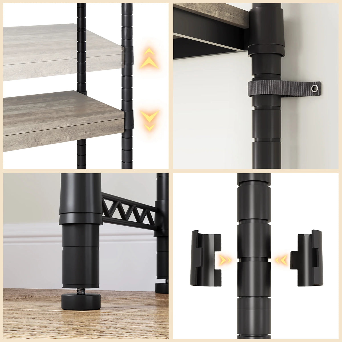 5 Tier Wood Over The Washer and Dryer Storage Shelf with Drying Clothes Racks Laundry Room Shelf Laundry Room Organization and Storage for Hanging Towels and Drying Clothes