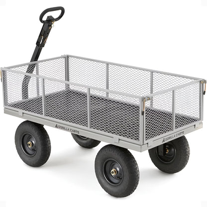 Gorilla Carts 1000-lb. Capacity Steel Utility Cart, Model #GOR1001-Com, 13-inch Pneumatic Tires