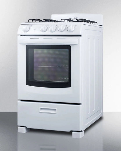 24" Wide Gas Range, White