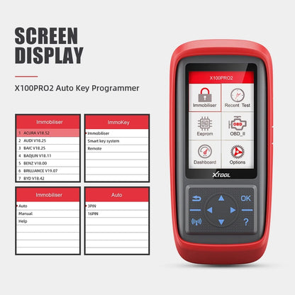 XTOOL X100 PRO2 Key Fob Programmer OBD2 Scanner with EEPROM Adapter Immobilizer Lifetime Free Update