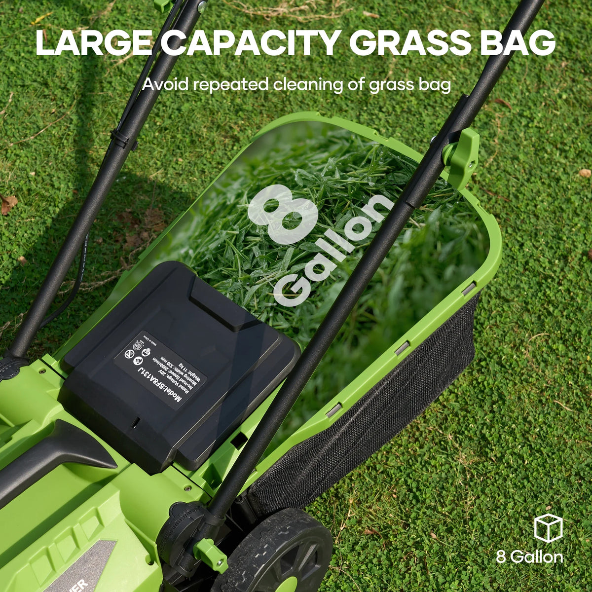GASKY 20V 13" Cordless Lawn Mower, Electric Grass Cutter with Brushless Motor,4.0Ah Battery & Charger Included,5 Height Adjustment,Green