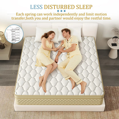 Yilicy 12 inch Queen Mattress,Hybrid Mattresses Medium in a Box