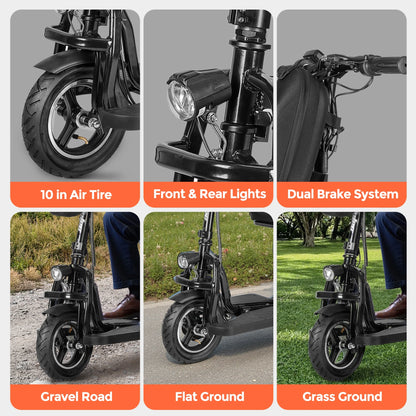 BAMACAR 3-Wheel Folding Mobility Scooter Lightweight for Seniors & Adults 300 lbs, Portable Powered Handicap All Terrain Travel Scooter, Mobility Scooters Foldable Collapsible Electric Scooters Black