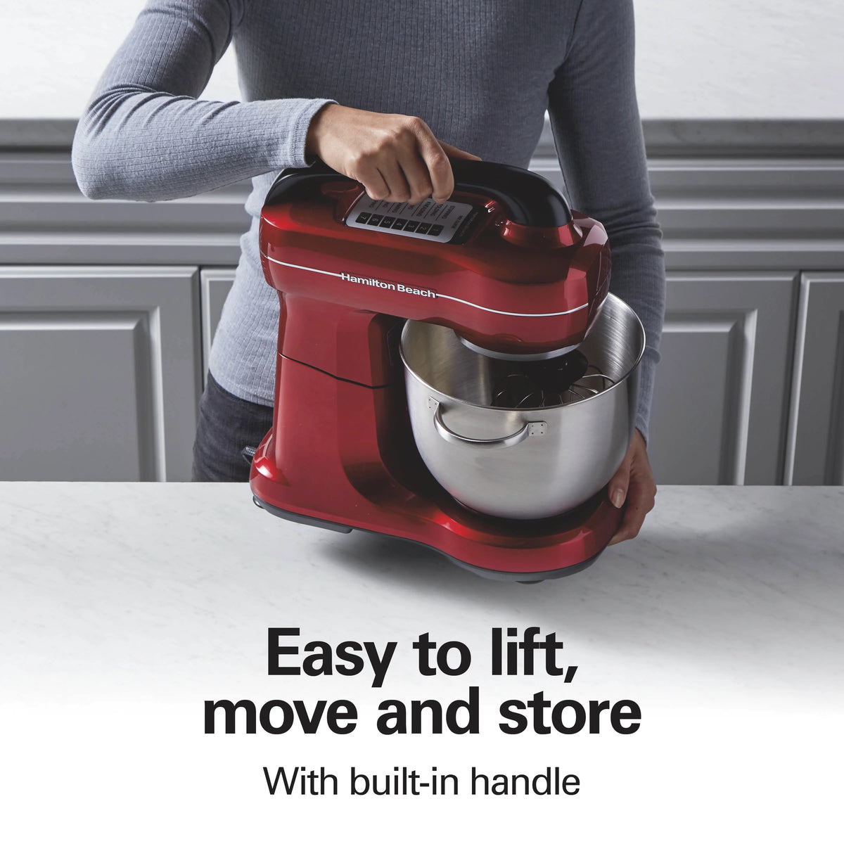 Hamilton Beach 4 Quart Stand Mixer for Kitchen, 7 Speeds, Tilt-Head, Dough Hook, Whisk & Flat Beater, Black