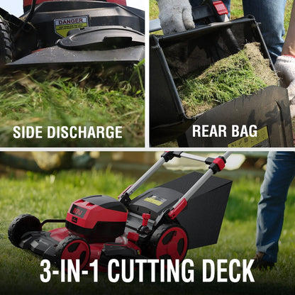 PowerSmart 80V 22-inch Self-Propelled Cordless Lawn Mower with 6.0Ah Battery and Charger