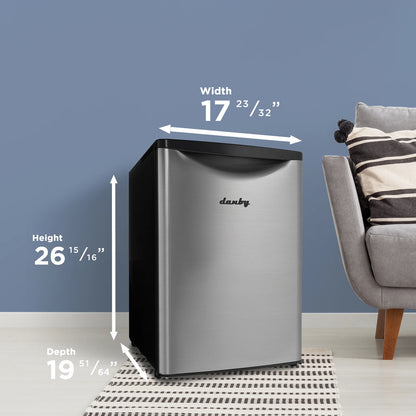 Danby 2.6 cu. ft. Compact Fridge in Stainless Steel (DAR026A2BSLDB)