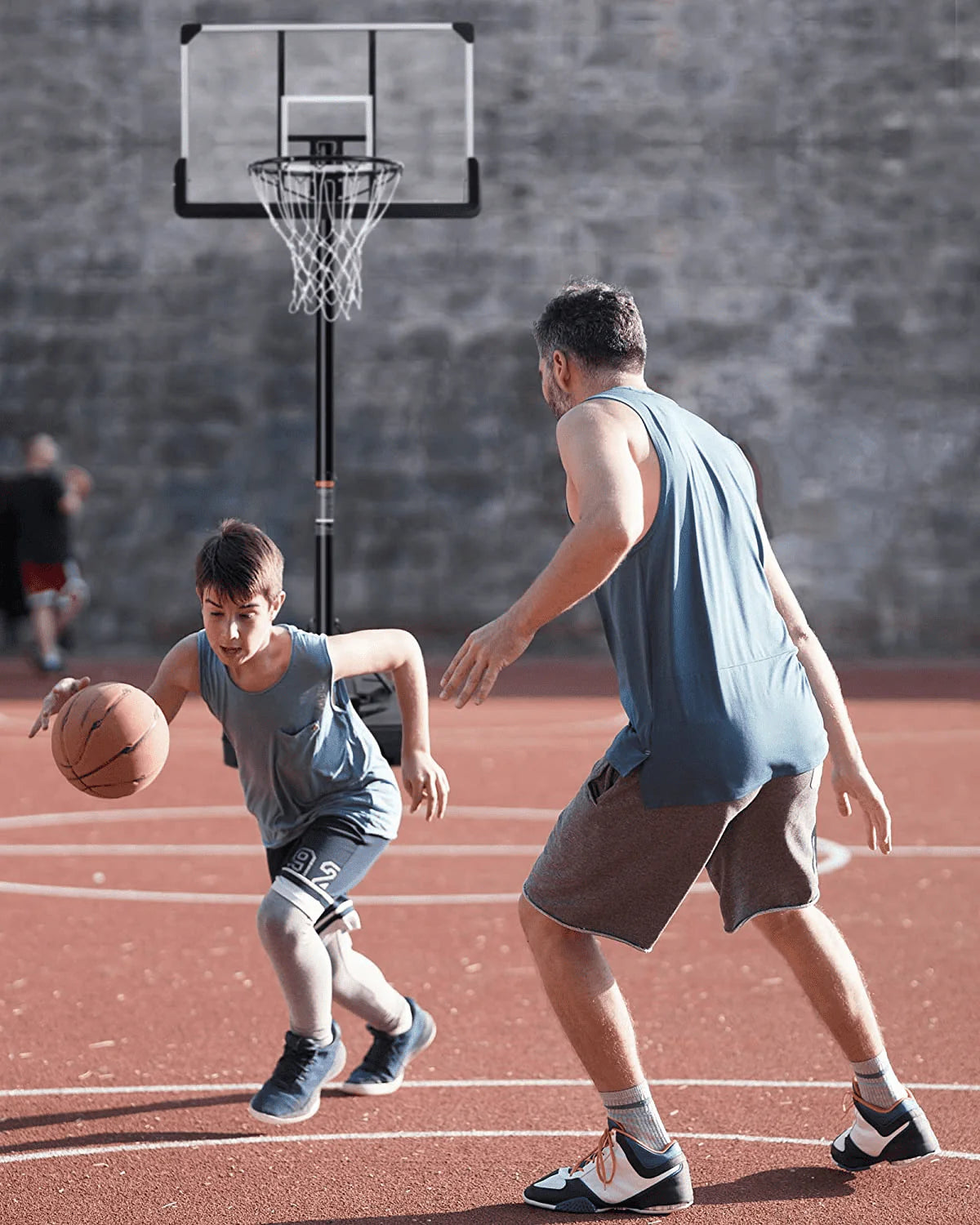 Portable Basketball Hoop Goal Basketball Hoop System Height Adjustable 7 ft. 6 in. - 10 ft. with 44 inch Indoor Outdoor PVC Backboard Material