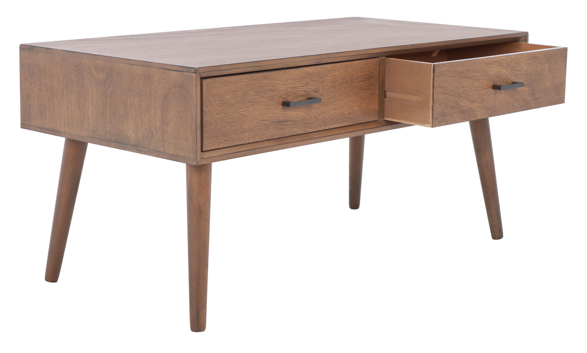 SAFAVIEH Miya Solid 2 Shelf Coffee Table Wood, Natural