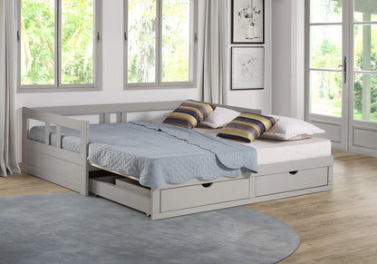 Melody Twin to King Extendable Day Bed with Storage White